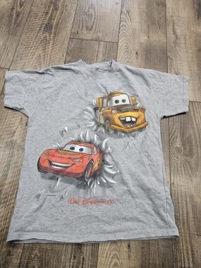 Disneyland Cars Medium Lightning Mcqueen Mater Short Sleeve Tee 3D Look